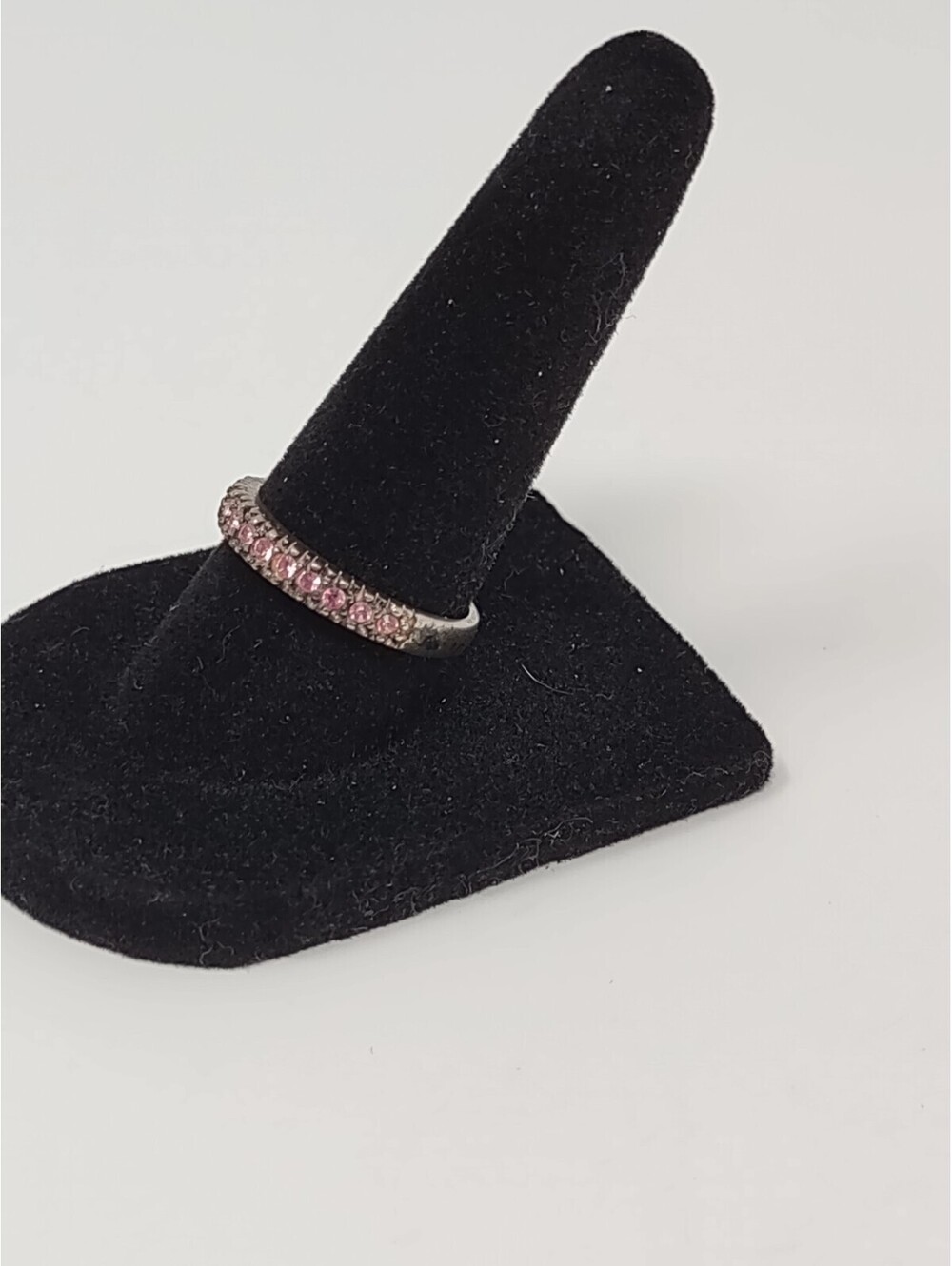 Avon Sterling Silver 925 Pink CZ Eternity Band Ring Sz 7 - Picture 2 of 8
